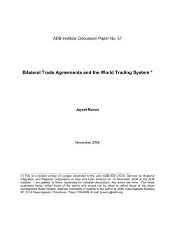 Bilateral Trade Agreements and the World Trading System