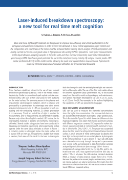a new tool for real time melt cognition
