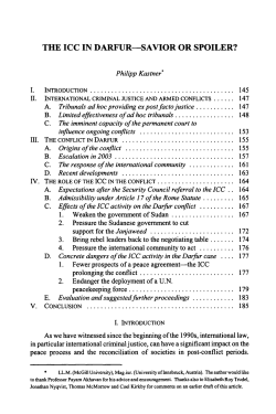 the icc in darfur-savior or spoiler?