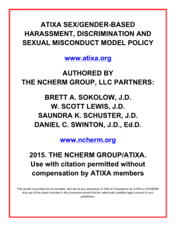 ATIXA SEX/GENDER-BASED HARASSMENT, DISCRIMINATION