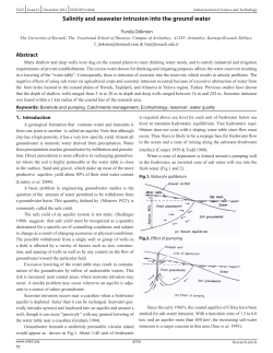 Salinity and seawater intrusion into the ground water