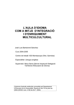 l`aula d`idioma com a mitjà d`integració i d`enriquiment