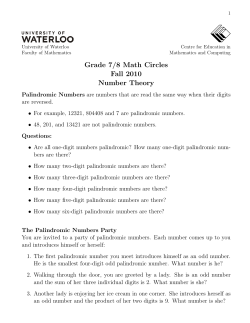 Grade 7/8 Math Circles Fall 2010 Number Theory