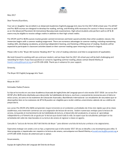 May 2017 Dear Parents/Guardians, Your son or daughter has