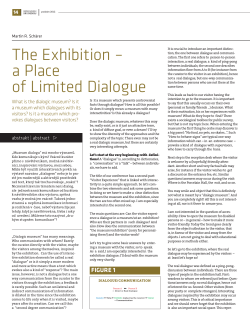 The Exhibition &ndash; a Place of Limited Dialogue