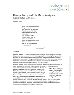 Dialogic Poetry and The Poetry Dialogues