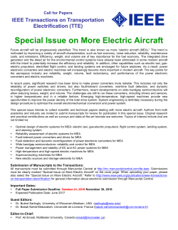 Special Issue on More Electric Aircraft