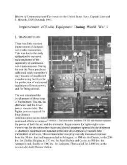 Improvement of Radio Equipment During World War I