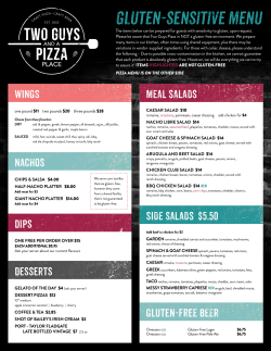 gluten-sensitive menu