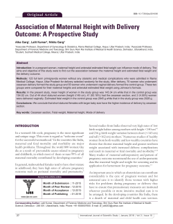 Association of Maternal Height with Delivery Outcome: A