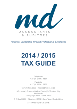 2014 / 2015 TAX GUIDE