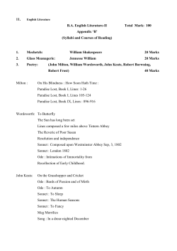 English Literature-II - University of the Punjab