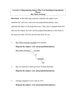 Diagramming Subject Plus Verb Including Prepositional Phrase