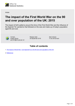 The impact of the First World War on the 90 and over population of
