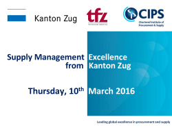 Supply Management Excellence from Kanton Zug Zug