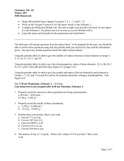 Chemistry 100 G Homework 1