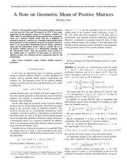 A Note on Geometric Mean of Positive Matrices