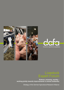 Livestock Expert Forum - Deutsche Agrarforschungsallianz