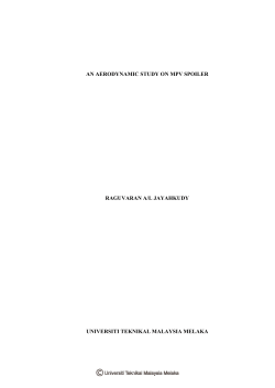AN AERODYNAMIC STUDY ON MPV SPOILER RAGUVARAN A/L