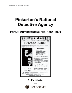 Pinkerton`s National Detective Agency