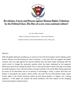 Revolution, Unrest and Dissent against Human Rights Violations by