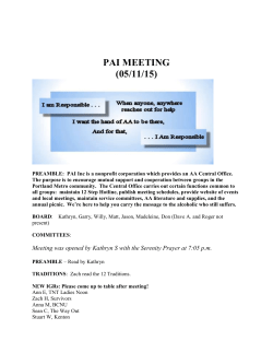 May intergroup 2015 - Portland Area Intergroup