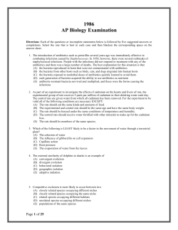 Bio 1986 Released Exam and Answers