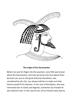 The origin of the Garamantes Before Leo put his