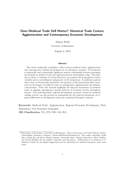 Does Medieval Trade Still Matter? - European Historical Economics
