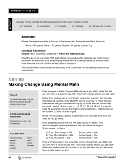 NS4-50 Making Change Using Mental Math