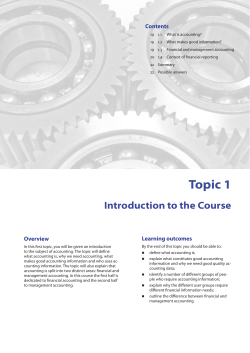 First chapter of study guide