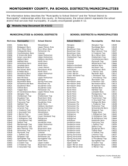 montgomery county, pa school districts/municipalities