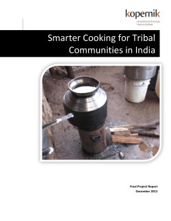 Smarter Cooking for Tribal Communities in India