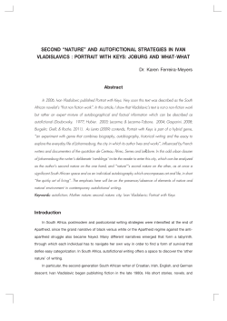 SECOND çNATUREé AND AUTOFICTIONAL STRATEGIES IN IVAN