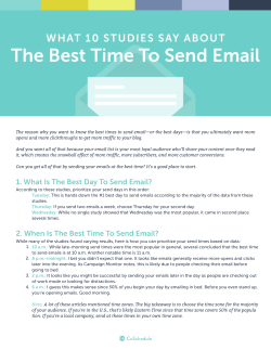 1. What Is The Best Day To Send Email? 2. When Is