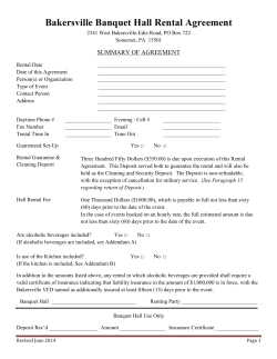 Bakersville Banquet Hall Rental Agreement