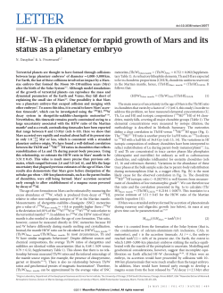 Hf-W-Th evidence for rapid growth of Mars and its