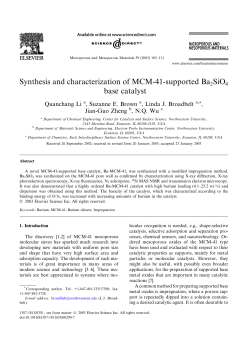 Synthesis and characterization of MCM-41