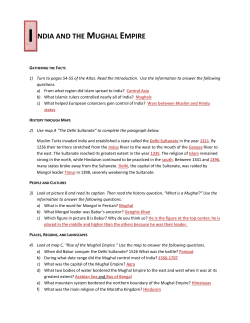 INDIA AND THE MUGHAL EMPIRE