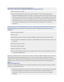 Instructions: Using The Bank of America Prepaid Card General