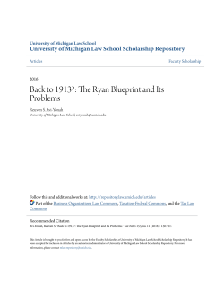 Back to 1913?: The Ryan Blueprint and Its Problems