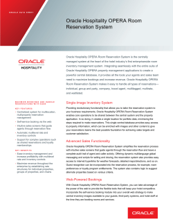 Oracle Hospitality OPERA Room Reservation System