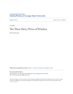 The Three Merry Wives of Windsor - ScholarWorks @ GSU