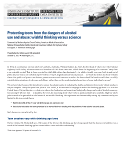 Protecting teens from the dangers of alcohol use and abuse