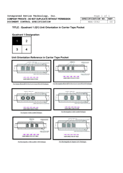 Quadrant 1 Loading Orientation in Reel form