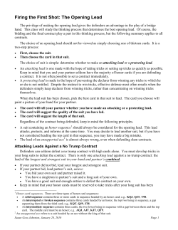 Firing the First Shot: Opening Leads