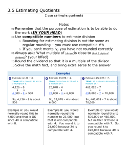 3.5 Estimating Quotients - Lindbergh School District
