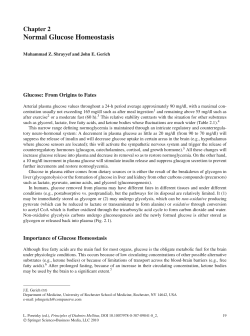 Normal Glucose Homeostasis