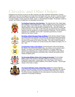 Chivalric and Other Orders
