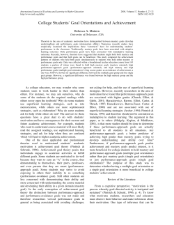 College Students` Goal Orientations and